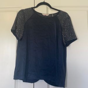 REBECCA TAYLOR studded shoulder top